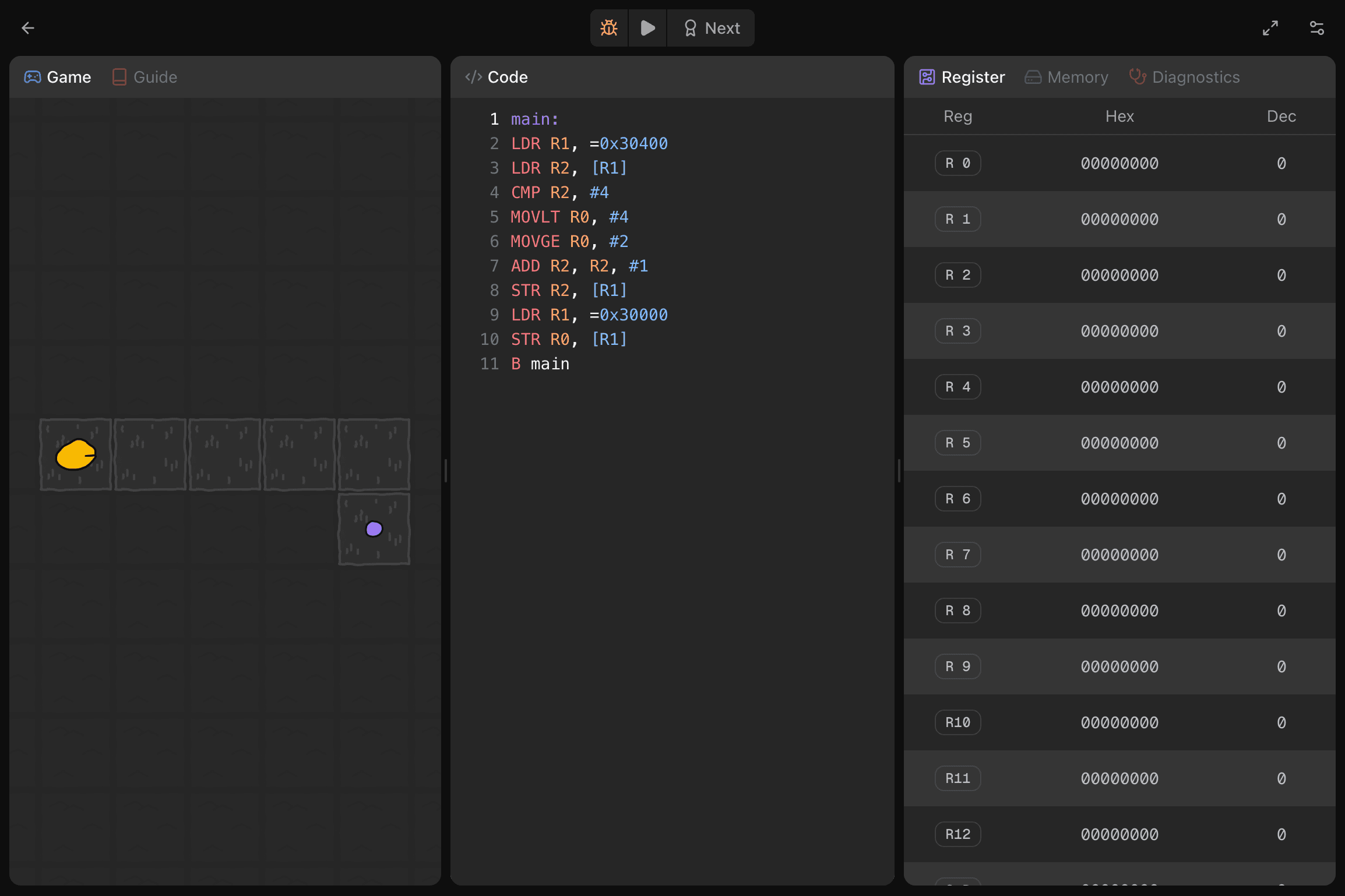 PacAsm Demo Dark